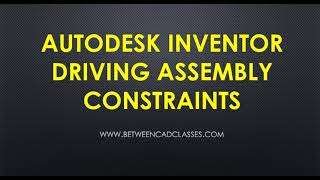 Driving Autodesk Inventor Assembly Constraints