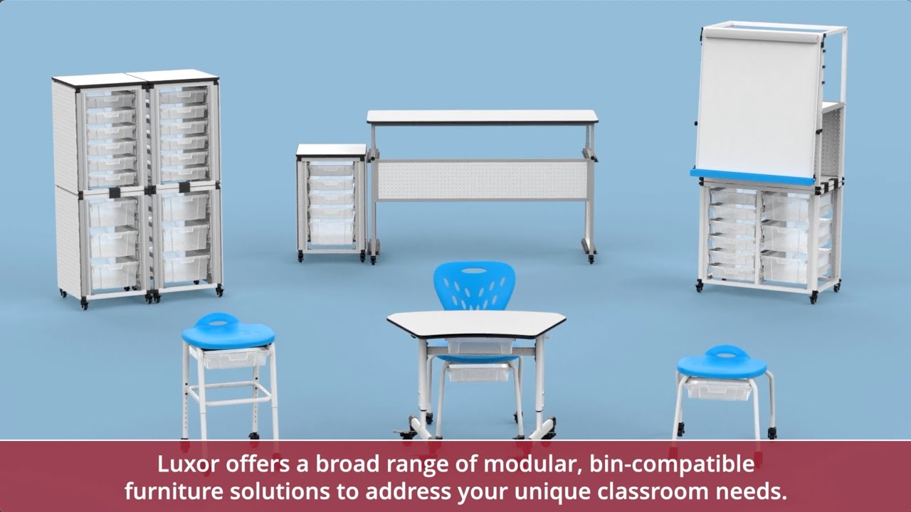 Luxor MB3040WBIN Classroom Chart Stand with Storage Bins