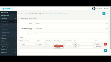 Customer Group Cart Discount for OpenCart