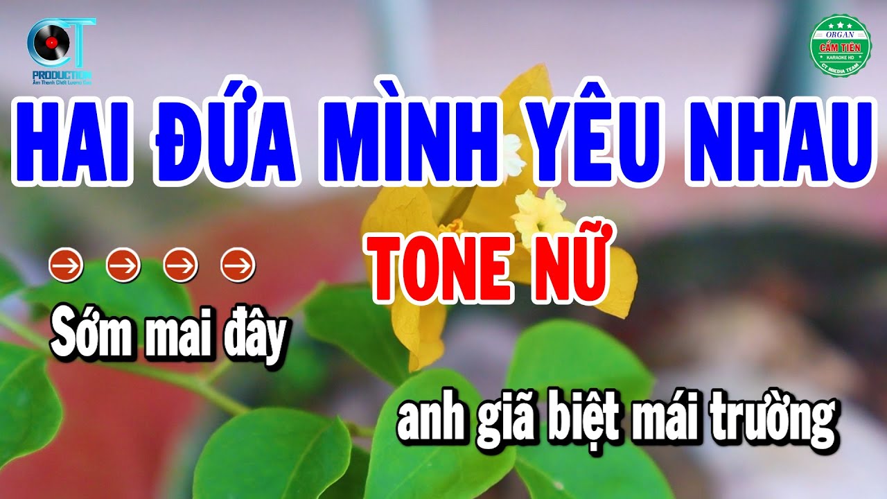 Karaoke Hai Đứa Mình Yêu Nhau Tone Nữ Beat Mới Nhất 2023 | Cẩm Tiên Organ