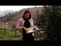 Slow living in a Turkish village. Pide with minced meat, cheese and eggs. Planting passionflower