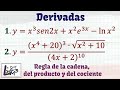 Derivadas aplicando regla de la cadena | 2 ejercicios de alta exigencia explicados | La Prof Lina M3