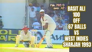 Basit Ali | 100 off 67 Balls | Pakistan vs West Indies | Champions Trophy Final | Sharjah | 1993 |