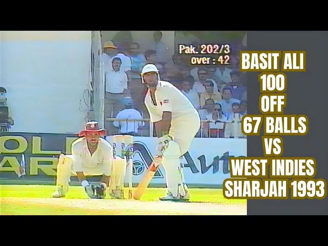Basit Ali | 100 off 67 Balls | Pakistan vs West Indies | Champions Trophy Final | Sharjah | 1993 | class=