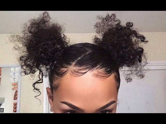 Trendy Two Buns Hairstyle for Natural Hair