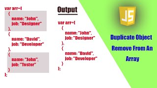 Duplicate Object Remove From An Array In Javascript || Javascript Tutorial || Javascript Course