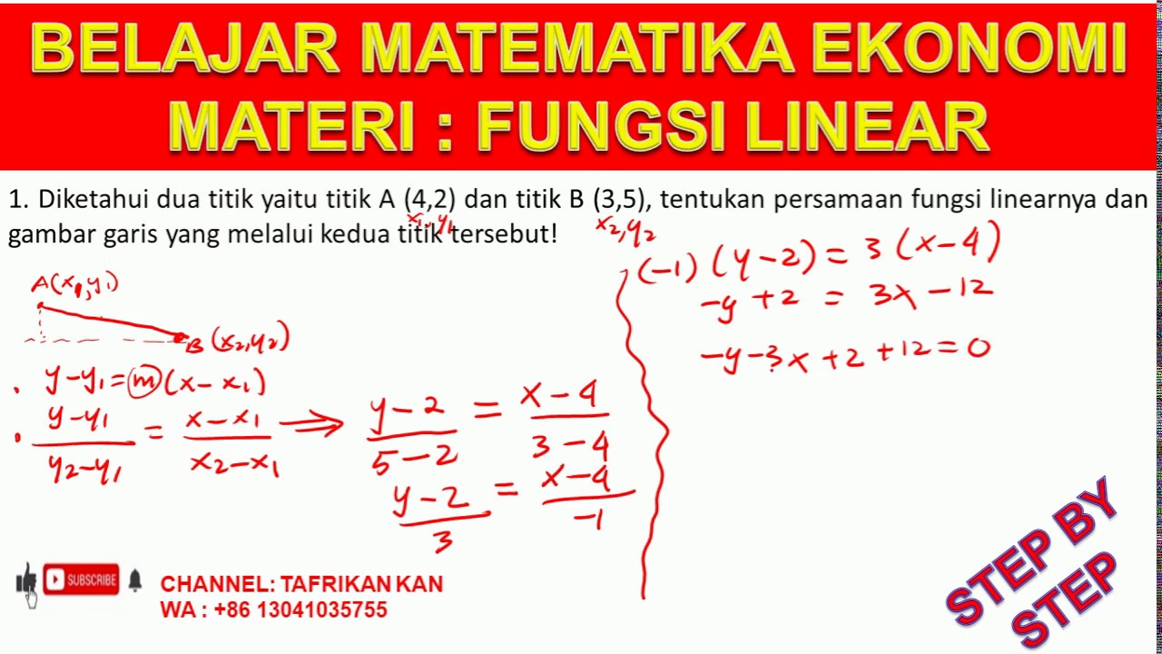 Matematika Ekonomi Fungsi Linear 1 YouTube Matematika Ekonomi Fungsi Linear 1 YouTube