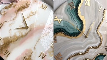 Resin art wall clock . تصميم بالريزن ساعه حائط  Ocean Clock from Resin - Step by Step Resin Tutorial