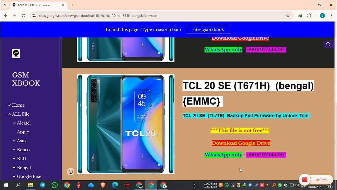 TCL 20 SE_(T671E)_Backup Full Firmware by Unlock Tool