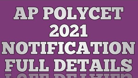 AP Polycet 2021 Notification Full Details
