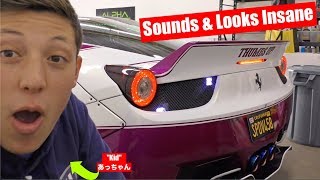 息子がフェラーリの爆音にびっくり！！ドキドキしながら雨で試乗するのか⁈  My Son's Reaction to My Ferrari's New Exhaust