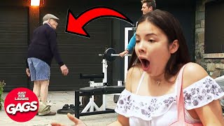 Her grandpa is a gym bro... | Just For Laughs Gags