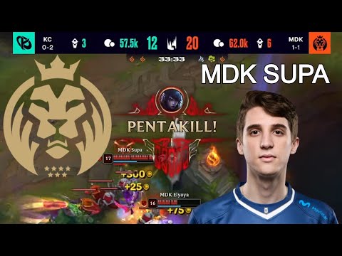 FIRST PENTAKILL!! MDK Supa [Aphelios] (KC vs MDK - LEC Winter 2024)