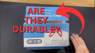 1 Year Of Using Amazon Basics Tall Kitchen Drawstring Trash Bags
