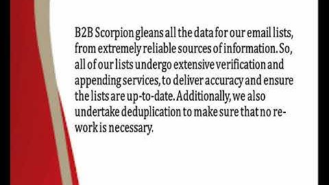 Industry Email Lists | Industry Wise Mailing List | B2B Scorpion