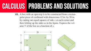 63. A box with an open top is to be constructed from a rectangular piece of cardboard with dimension