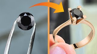 How do they make very rare 2 carat black diamond solitaire rings?