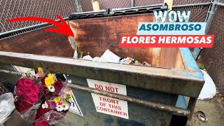 DUMPSTER DIVING♻️ ASOMBROSO FLORES 🌹 🌷🌺😱#dumpsterdiving #loquetiranenusa