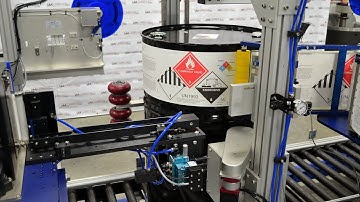 LabelMill 55 Gallon Drum Label Applicator - Full Color Print & Apply GHS Compliant Trap & Wrap