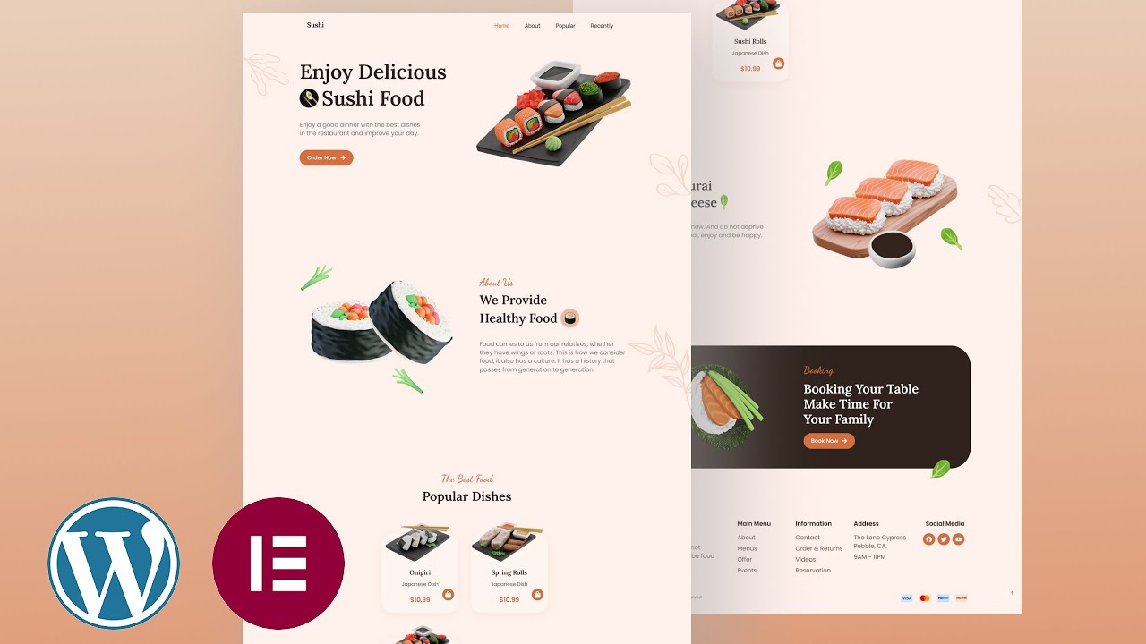 How To Make a FREE Responsive Restaurant Website using WordPress Elementor Tutorial Step By Step