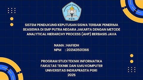 SIMULASI PROGRAM APLIKASI TUGAS AKHIR UNINDRA | HAFIIDH - 202143501366