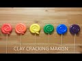 Rainbow Lollipop candy clay cracking making 무지개 롤리팝 클레이로 만들기
