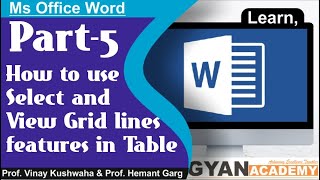 How to use Select and View Grid lines features in Table