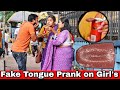 Fake Tongue Prank On Cute Girls - Best Reaction Prank On Girls 2022| By The Crazy Infinity