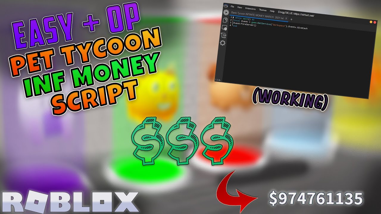 Roblox Pet Tycoon Unlimited Money Script Unlimited Roblox Exploit Youtube - login to roblox pets tycoon