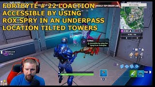 fortnite fortbyte 22 found location accessible by using rox spray in and underpass - roxy underpass fortnite