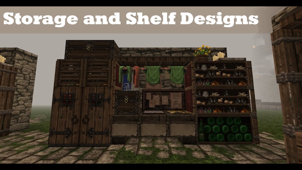 Minecraft Tutorial: Storage/Shelf Designs - YouTube