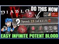 Diablo 4 - Fast MAX Level Vampiric Powers &amp; OP Gear Early - Potent Blood Harvest Farm Guide &amp; Trick!