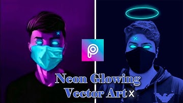 Neon Glowing Vector Art In PicsArt Tutorial || By Photosclip