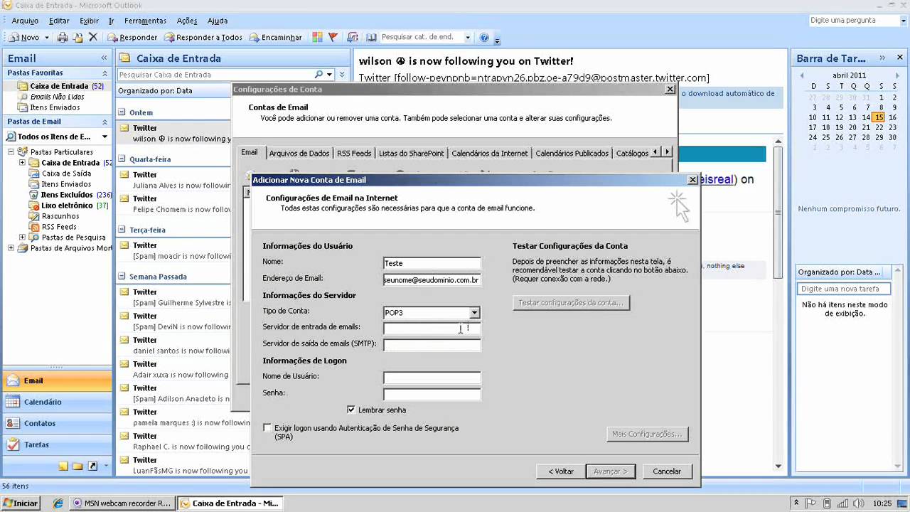 Configurar Conta De Email No Outlook YouTube