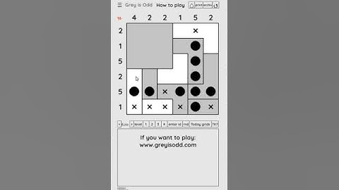 Grey is Odd - Today grids. Solution level 1 6X6 dated 03-22-2024