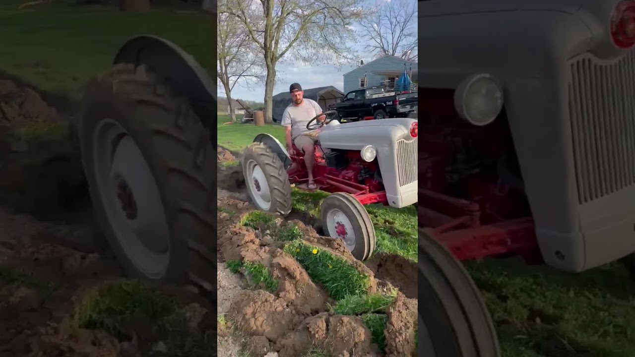 Ford Jubilee plowing and pulling a disc 