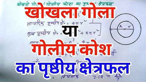 खोखले गोले या गोलीय कोश का पृष्ठीय क्षेत्रफलThe surface area of ​​a hollow sphere or spherical shell