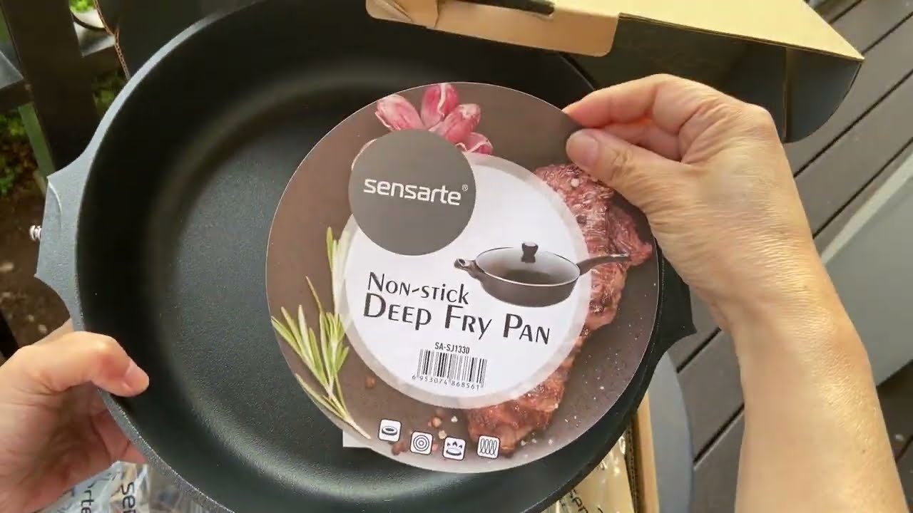 Sensarte 12 inch Nonstick Deep Frying Pan, 5Qt Non-Stick Saute Pan with Lid,  Large Skillet Jumbo Cooker, Induction Cookware for all Stove Tops, PFOA  Free 