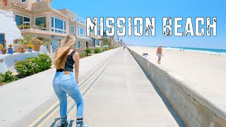 4K Beach Boardwalk  4k Walk, Mission Beach (2023)  San Diego Beach  CA (Southern California, USA)