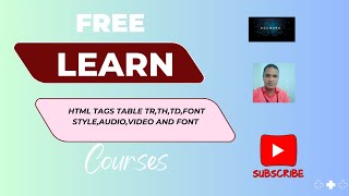 HTML Table Tag,TR,TH,TD,Font Style,Audio,Video and Font Tag
