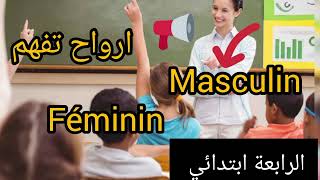 المذكر  المؤنث  الفرنسية الرابعة ابتدائي ? Masculin et féminin ??