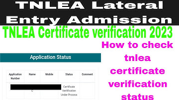 TNLEA 2023 || How to check tnlea certificate verification status in Tamil