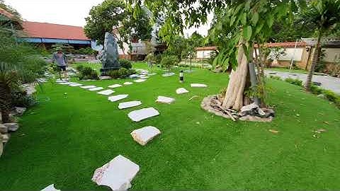 Thi công vườn hoàn thiện sử dụng cỏ nhân tạo