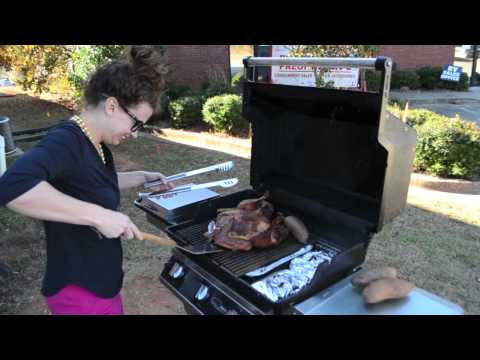 How To Grill a Turkey on a Gas Grill Part 2 by Grill Girl