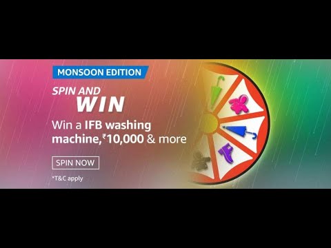 Amazon Monsoon Edition Spin And Win Quiz Answers: Play And Win Washing Machine, 10,000 And More