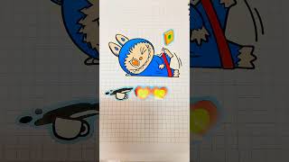 I Sweet Labubu 🩵😻😻✨ MY FIRST BREAKTHROUGH #drawingc  #stickerbook #shorts #shortvideo #labubu  #art