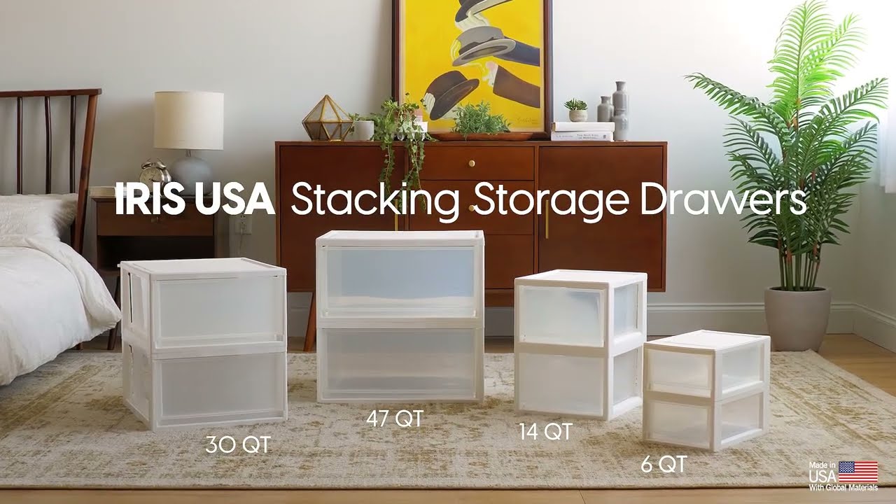 IRIS USA Stacking Storage Drawers 