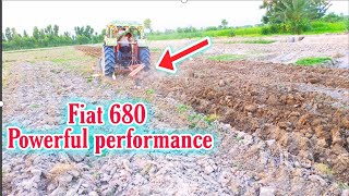 Fiat 480 Powerful performance on 3 tine cultivator | Beautiful Village scenes |