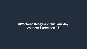 AWS Web3 Ready - One Day Virtual Event