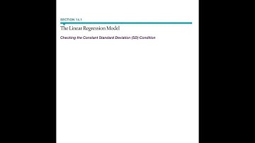 14.1 The Linear Regression Model - Checking the Constant Standard Deviation SD Condition